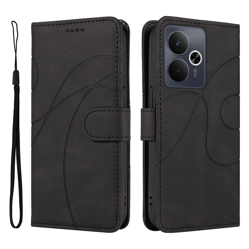 Curved knížkové pouzdro na Realme 14 5G/14T 5G - černé