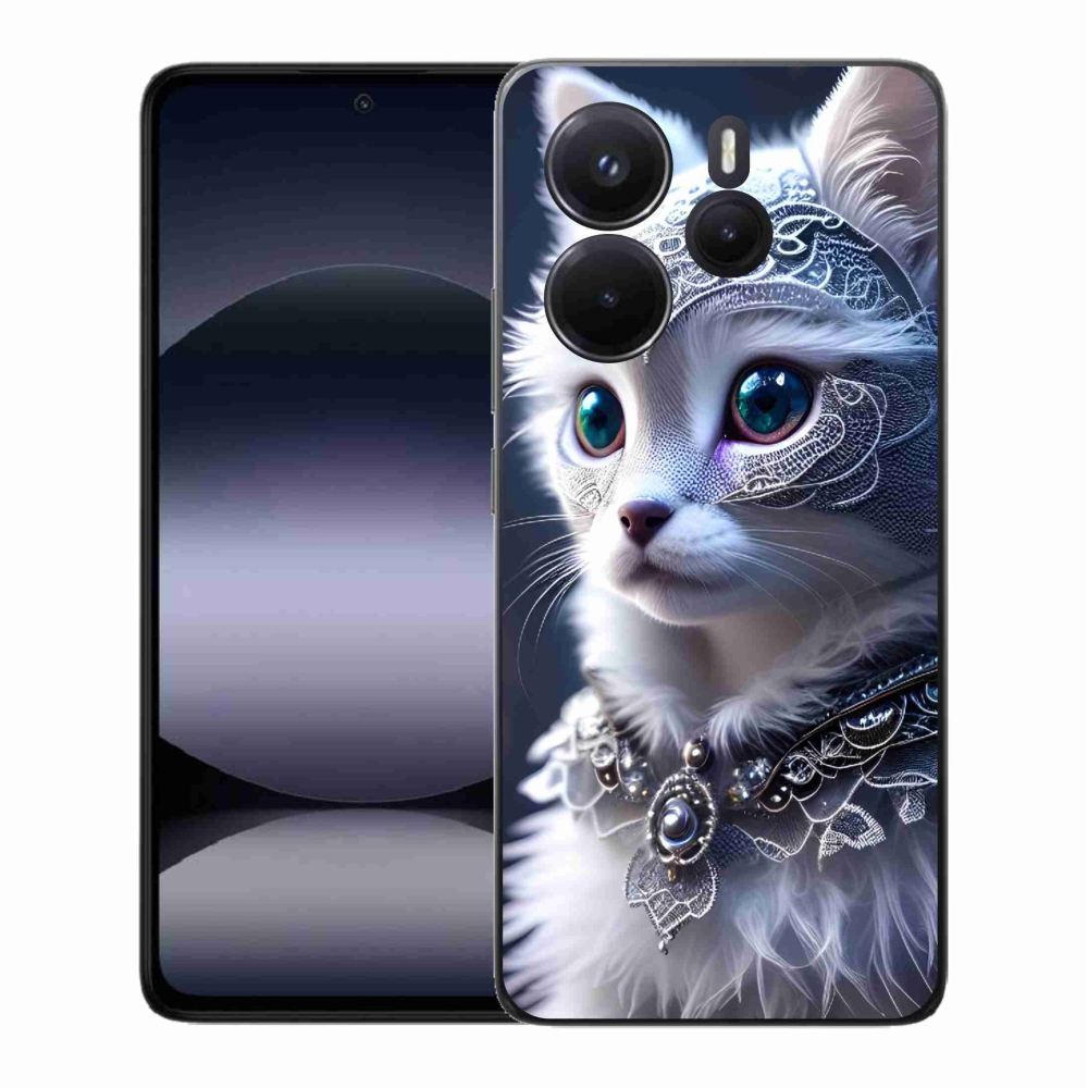 Gelový kryt mmCase na Xiaomi Redmi Note 14 - bílá kočka
