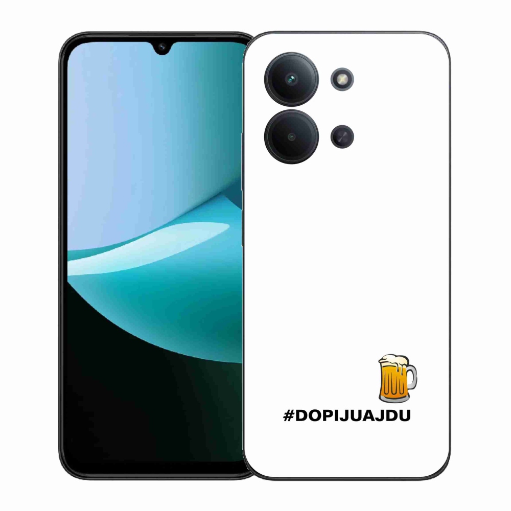 Gelový kryt mmCase na Xiaomi Redmi 15C 4G (171mm)/Poco C85 4G (171mm) - pivní motiv 1 bílé pozadí