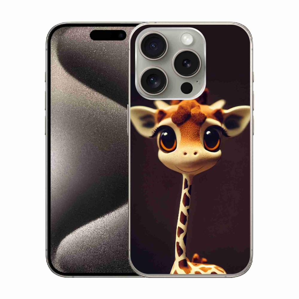 Gelový kryt mmCase na iPhone 15 Pro - malá žirafa