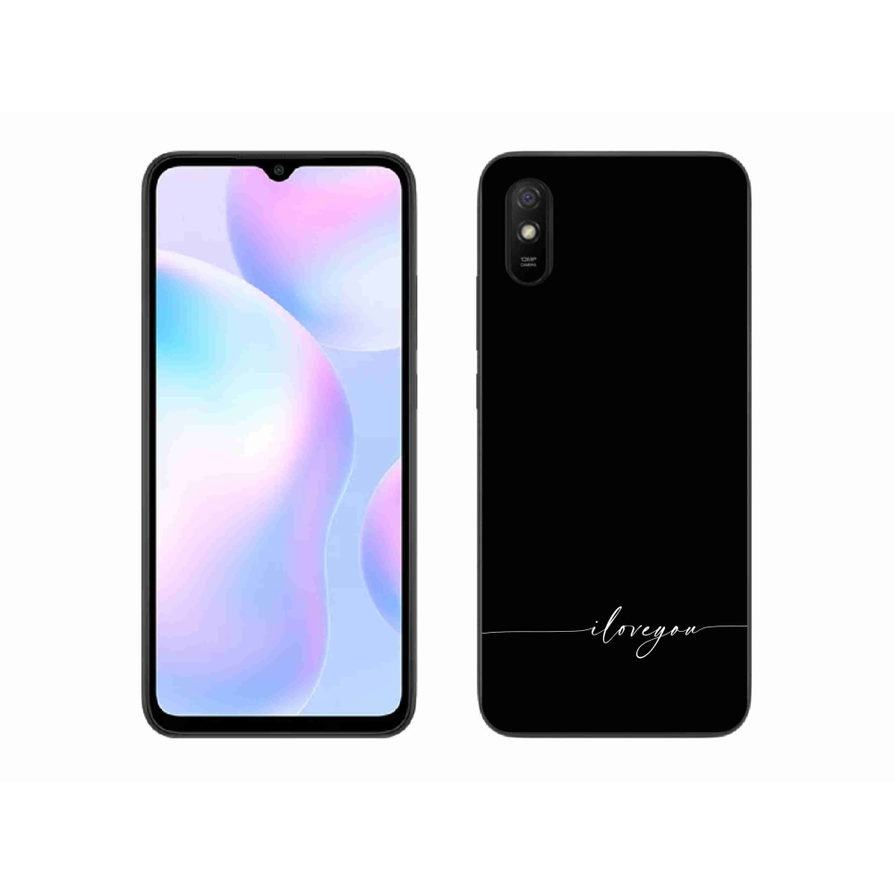Gelový kryt mmCase na Xiaomi Redmi 9AT - I love you černé pozadí