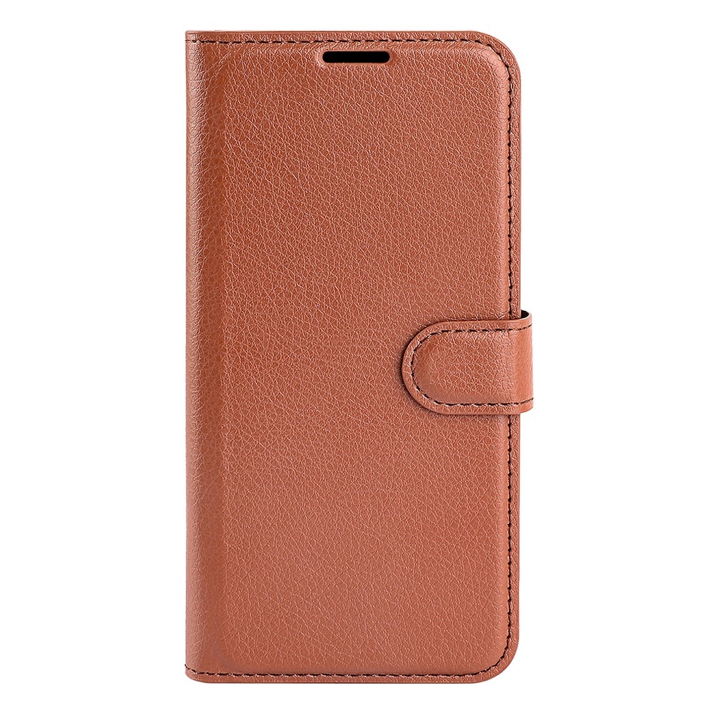 Litchi knížkové pouzdro na Xiaomi Redmi Note 13 Pro 5G/Poco X6 5G - hnědé