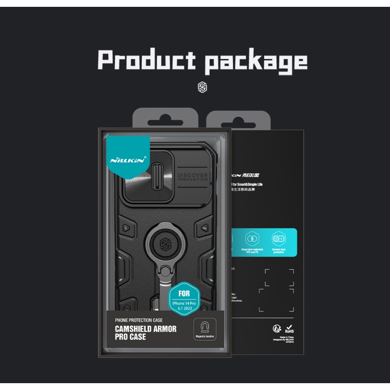 Nillkin CamShield Armor PRO Magnetic Zadní Kryt pro Apple iPhone 14 Pro Black