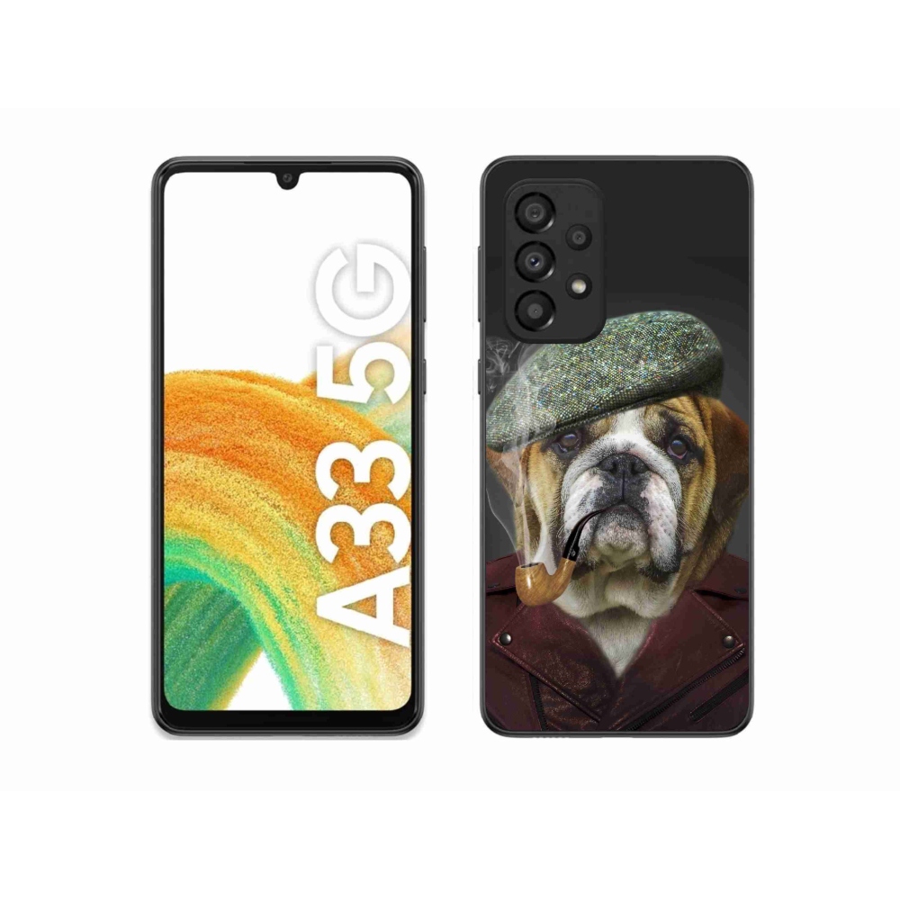 Gelový kryt mmCase na Samsung Galaxy A33 5G - pes s fajfkou