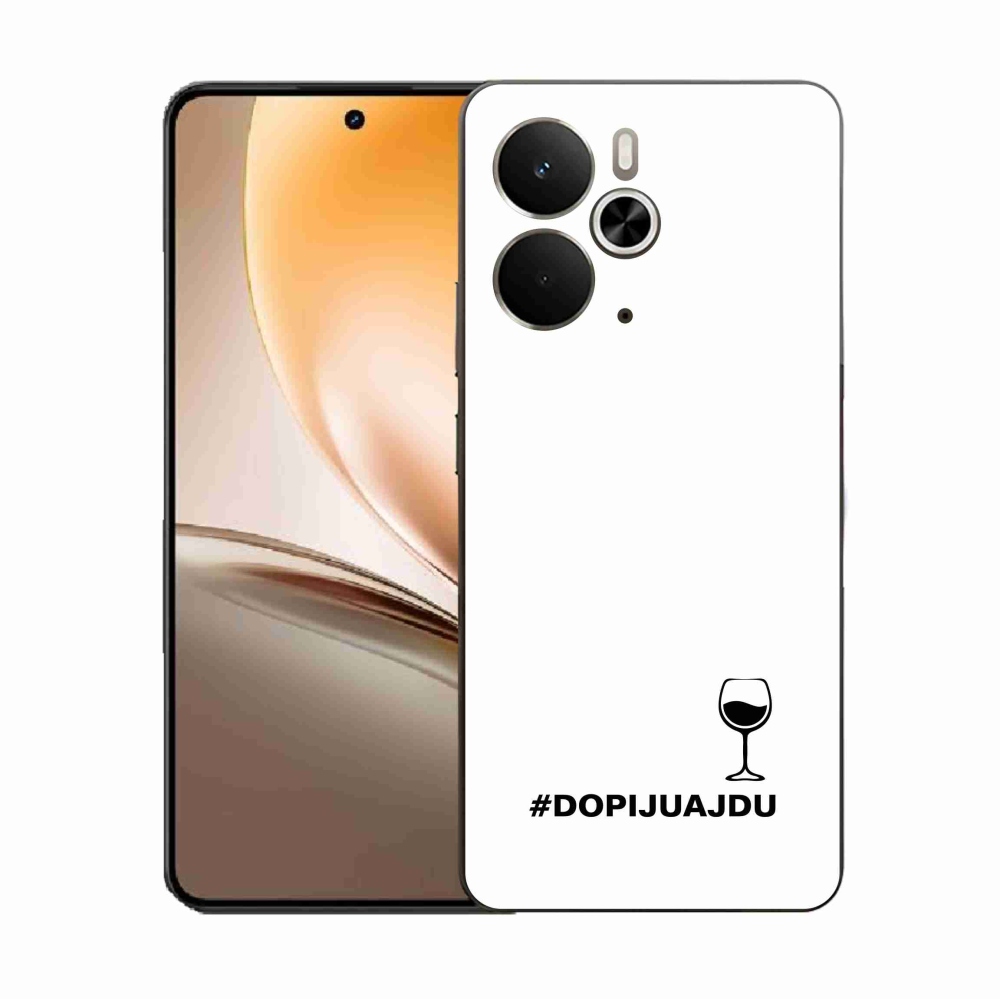 Gelový kryt mmCase na Realme 14 5G - vinný motiv bílé pozadí