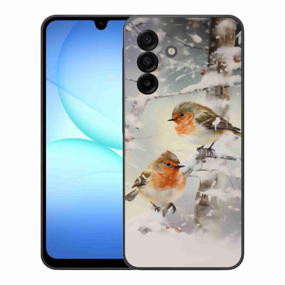 Gelový kryt mmCase na Samsung Galaxy A17 5G - ptáčci v zimě