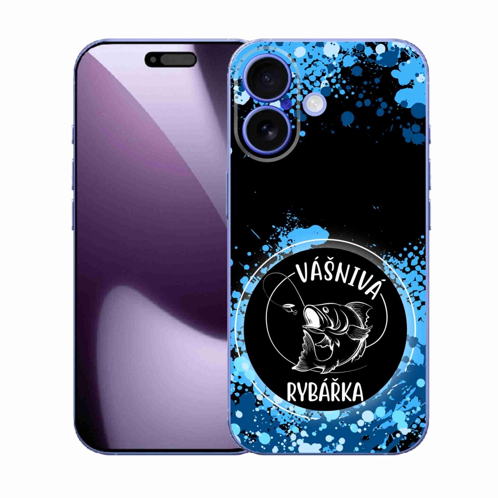 Gelový kryt mmCase na iPhone 17 - vášnivá rybářka černé pozadí
