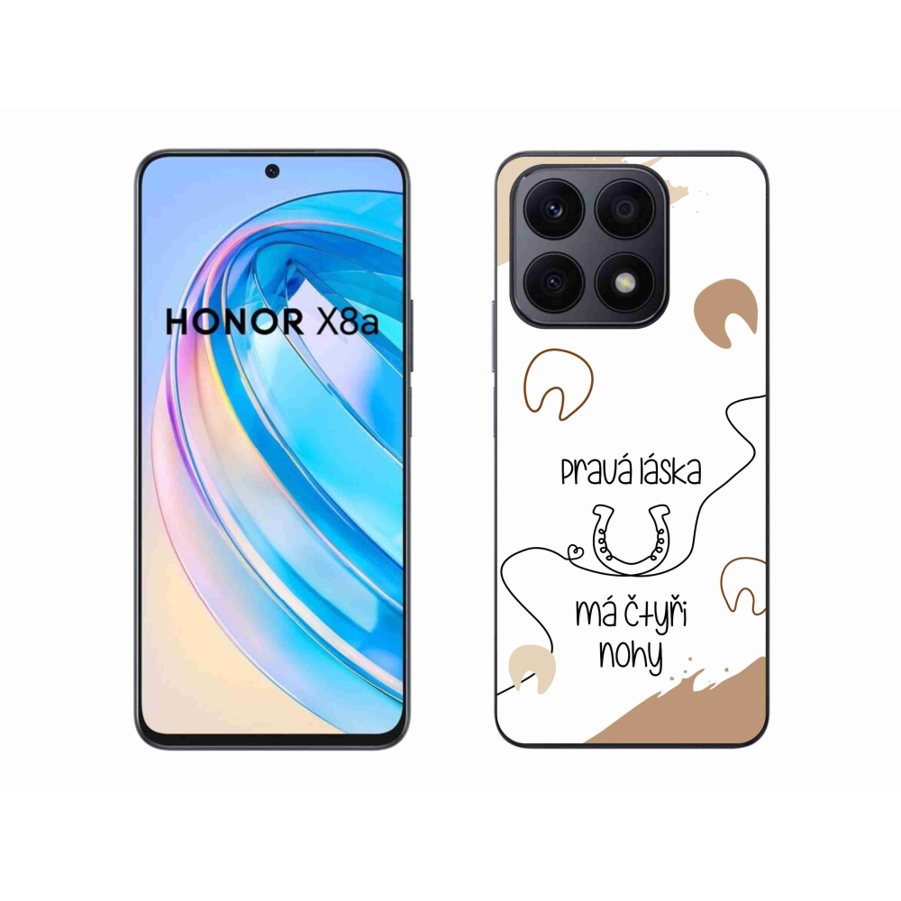 Gelový kryt mmCase na Honor X8a - koňský motiv bílé pozadí
