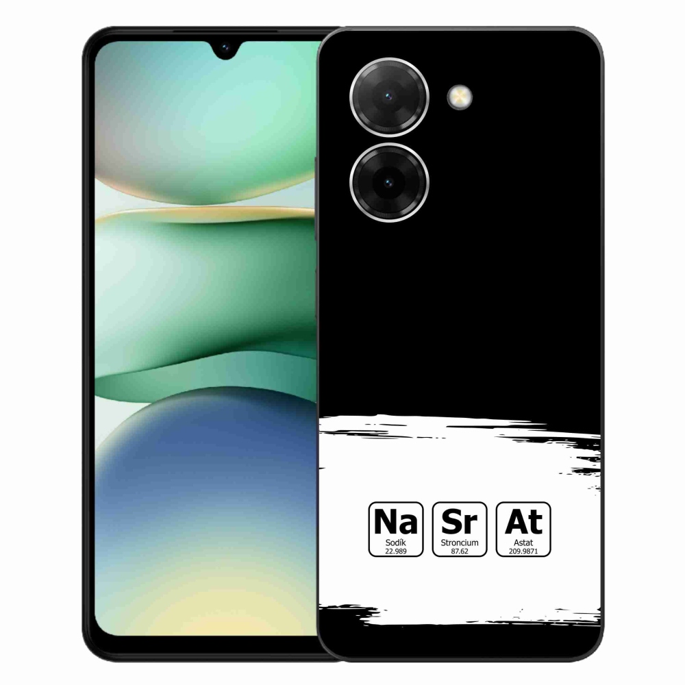 Gelový kryt mmCase na Xiaomi Redmi A5 (173.45x79.35x8.45mm) - chemické prvky bíločerné pozadí