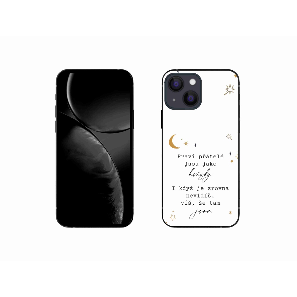 Gelový kryt mmCase na iPhone 13 mini 5.4 - citát 6 bílé pozadí