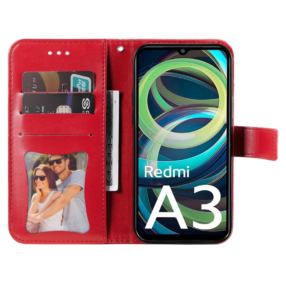 Mandala knížkové pouzdro na Xiaomi Redmi A3 - červené