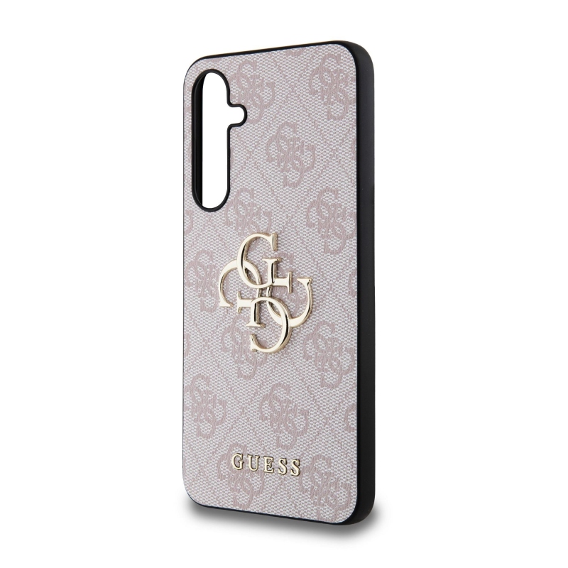 Guess PU 4G Metal Logo Zadní Kryt pro Samsung Galaxy A55 5G Pink