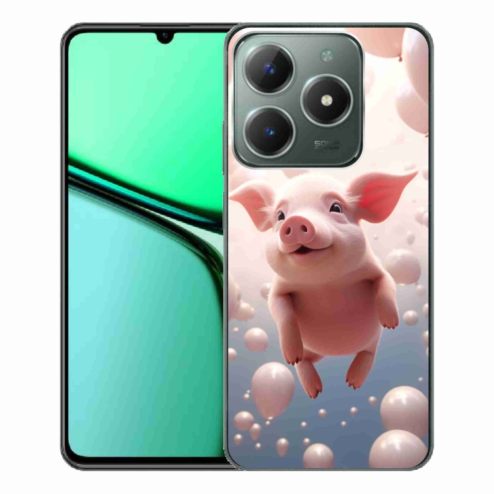 Gelový kryt mmCase na Realme C61 - prasátko s balónky