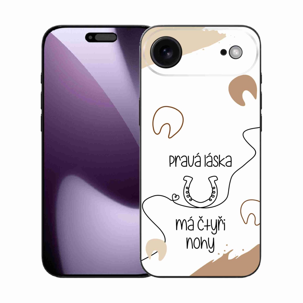 Gelový kryt mmCase na iPhone 17 Air - koňský motiv bílé pozadí