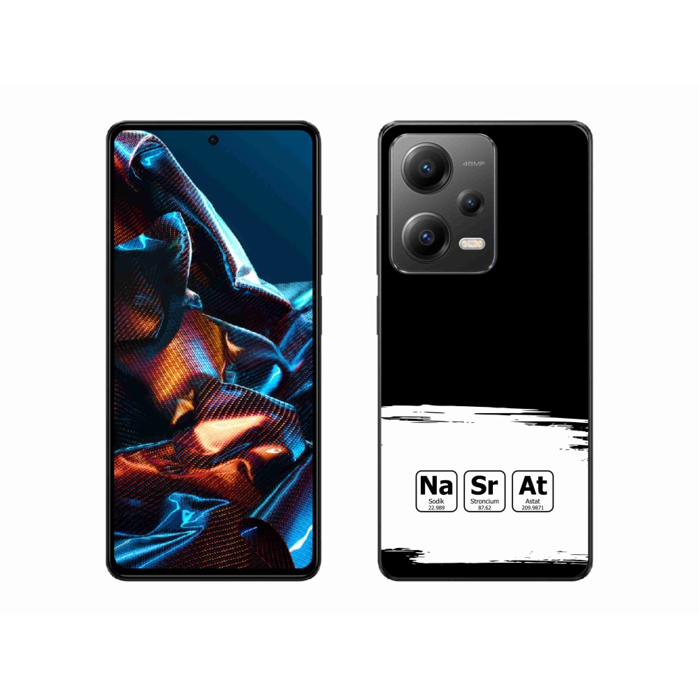 Gelový kryt mmCase na Xiaomi Redmi Note 12 Pro 5G - chemické prvky bíločerné pozadí