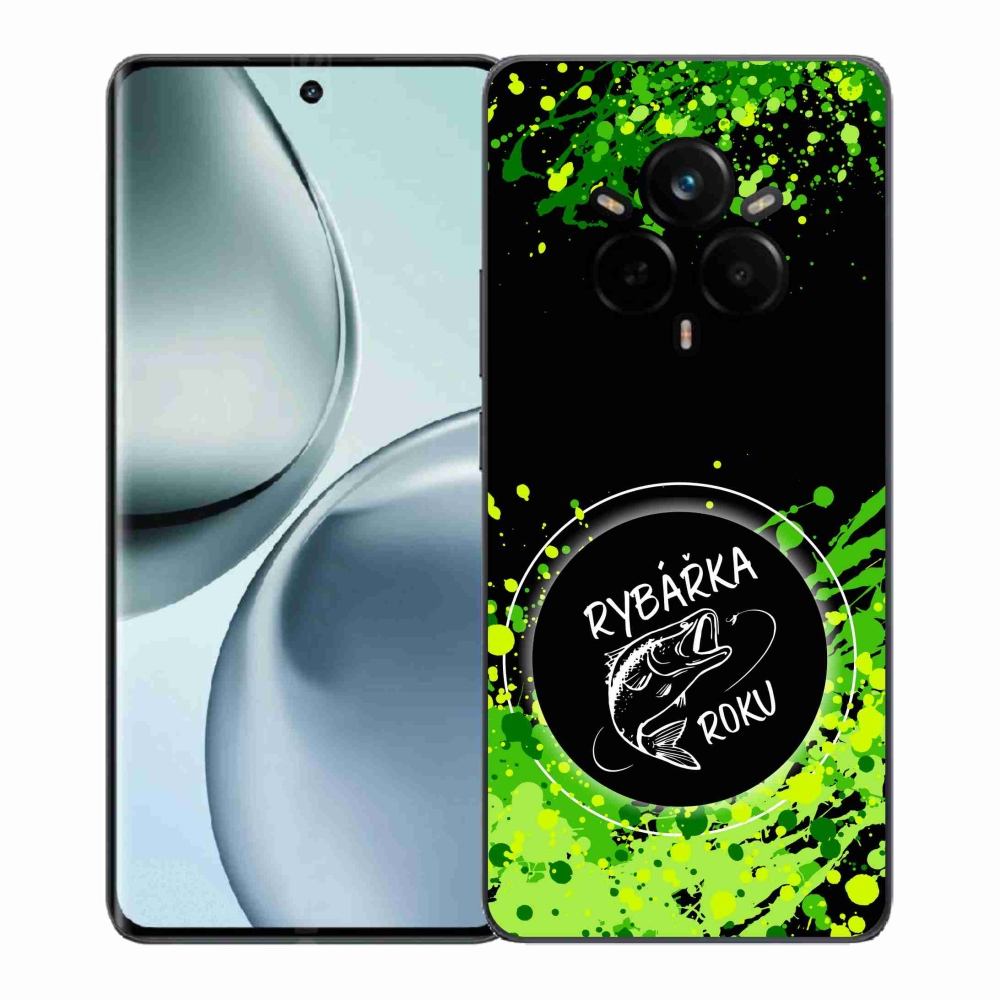 Gelový kryt mmCase na Realme 14 Pro+ 5G - rybářka roku černé pozadí
