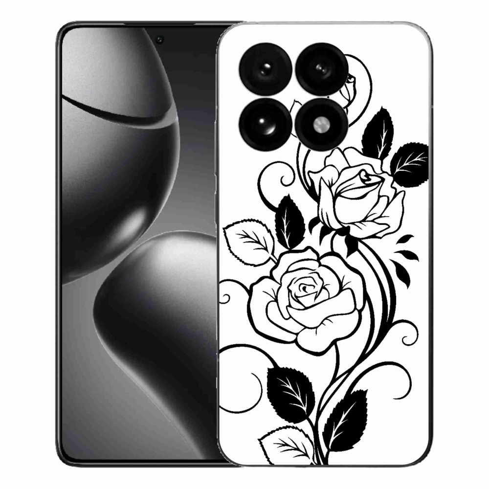 Gelový kryt mmCase na Xiaomi 15T - černobílá růže