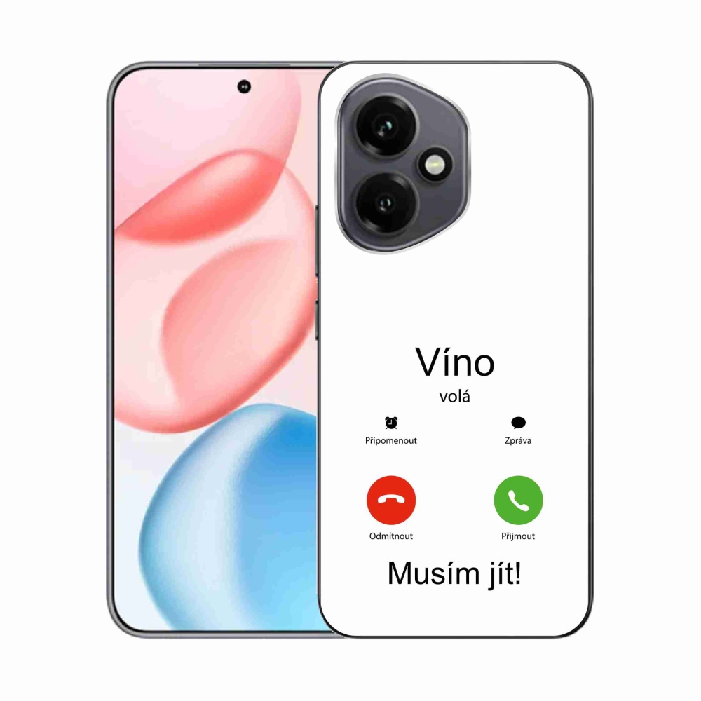 Gelový kryt mmCase na Honor 400 - víno volá bílé pozadí