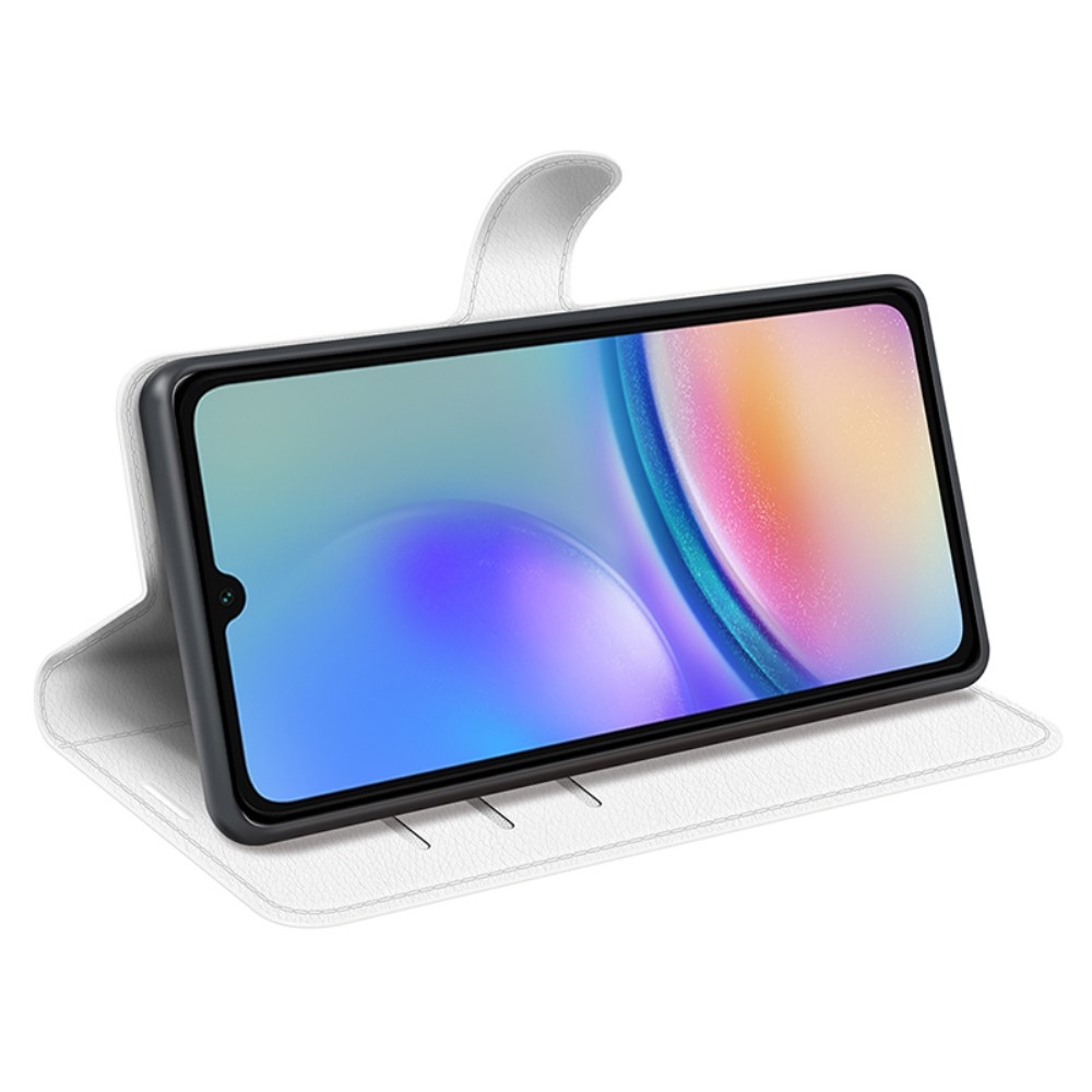 Litchi knížkové pouzdro na Samsung Galaxy A05s - bílé