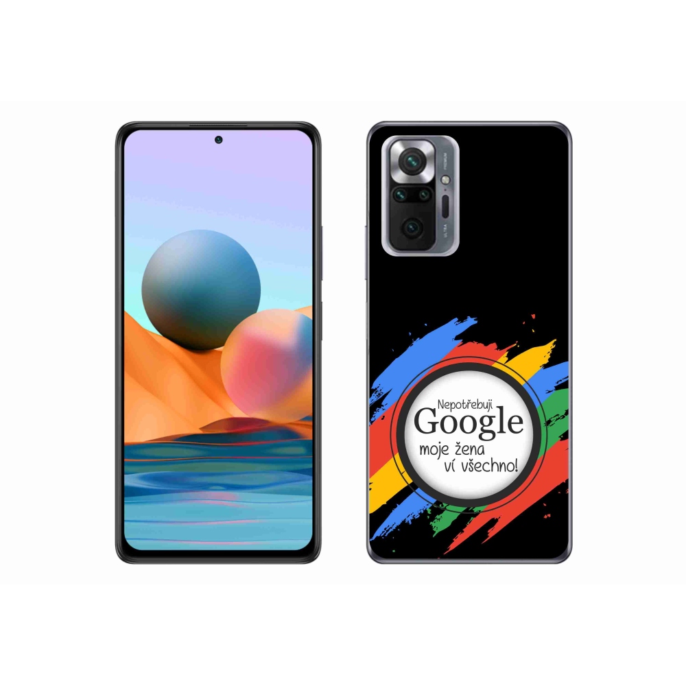Gelový kryt mmCase na Xiaomi Redmi Note 10 Pro - žena ví všechno černé pozadí
