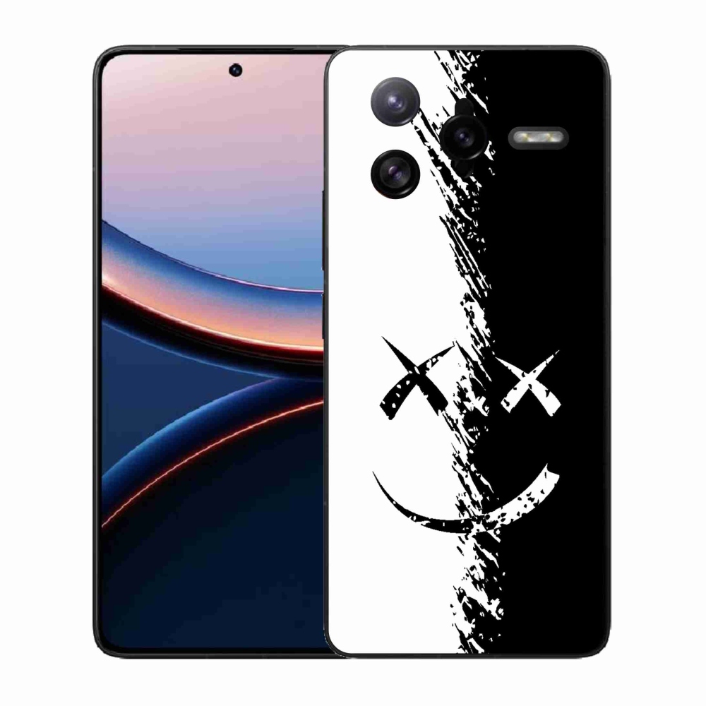 Gelový kryt mmCase na Xiaomi Poco F7 Ultra - černobílý smajlík