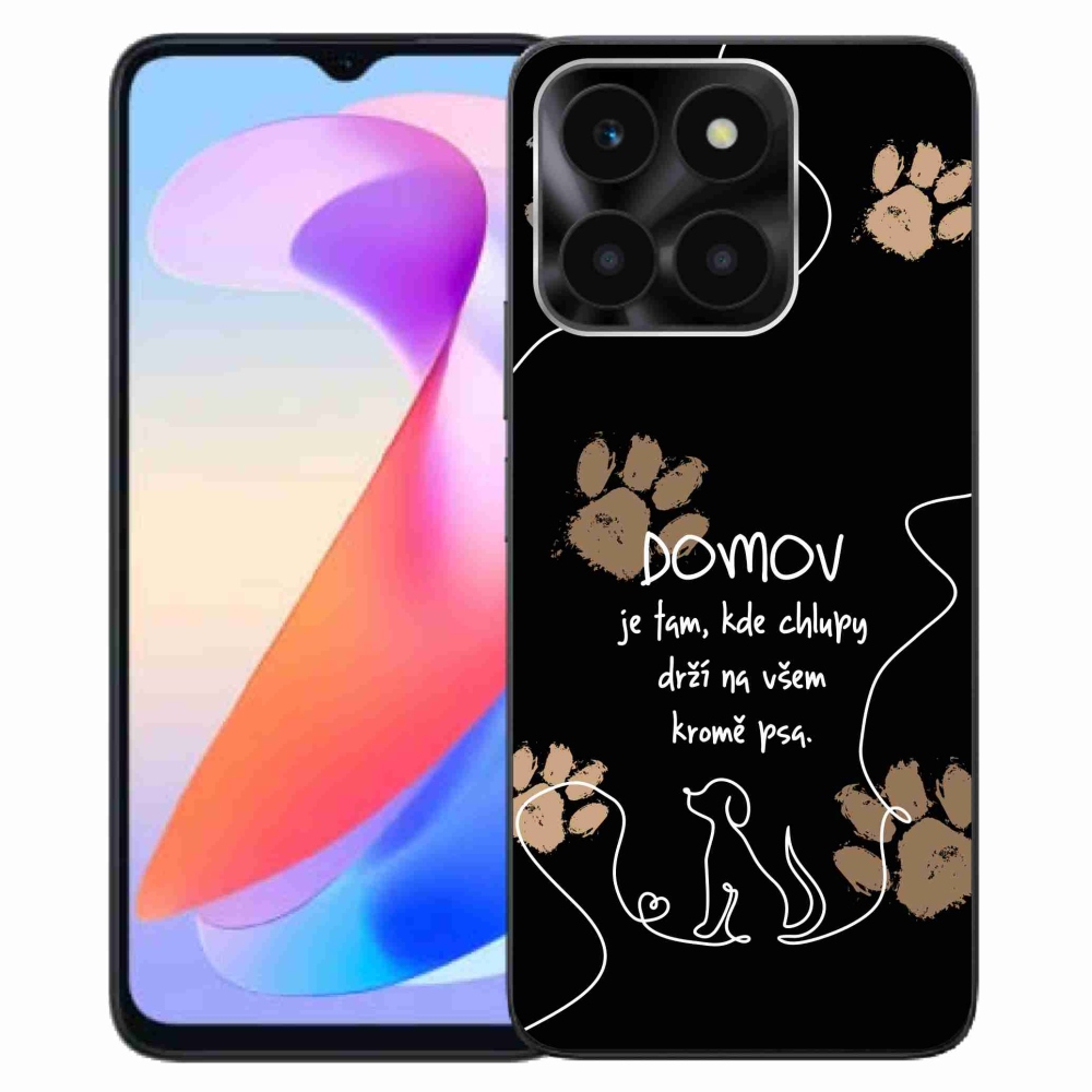 Gelový kryt mmCase na Honor X6a - psí motiv černé pozadí
