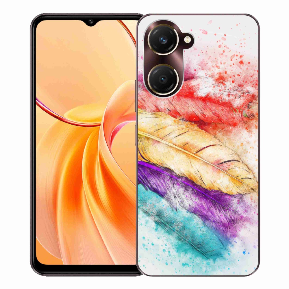 Gelový kryt mmCase na Vivo Y28s 5G - barevné peří