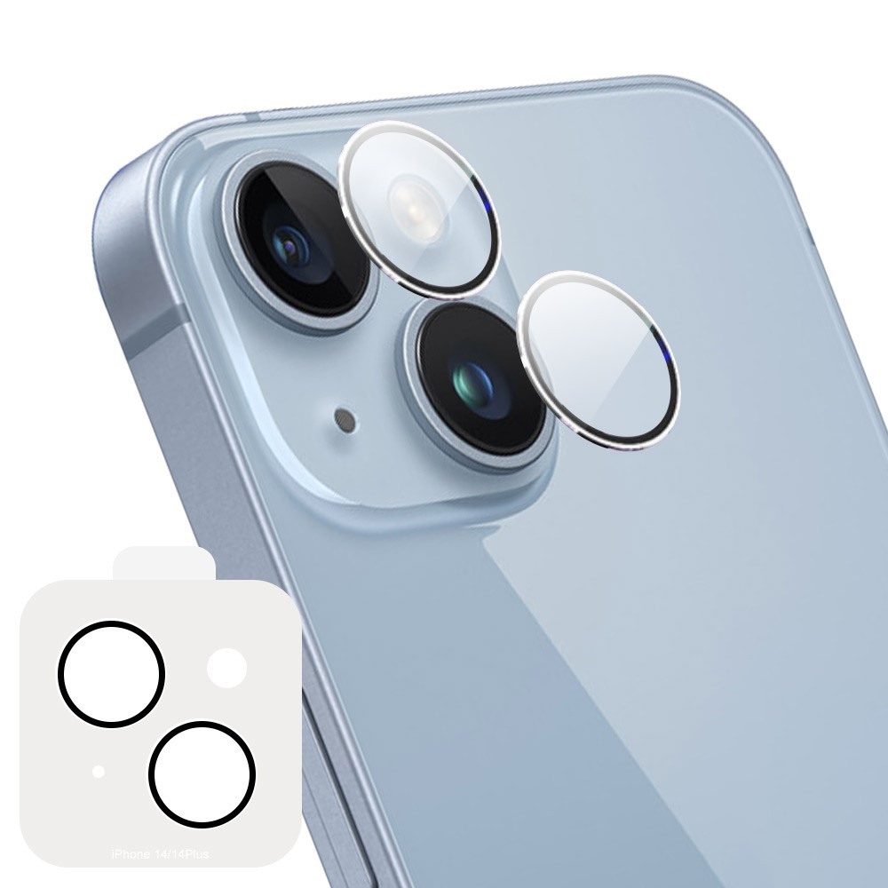 ENK sklo čočky fotoaparátu na iPhone 14/14 Plus (samostatná skla) - černé kroužky