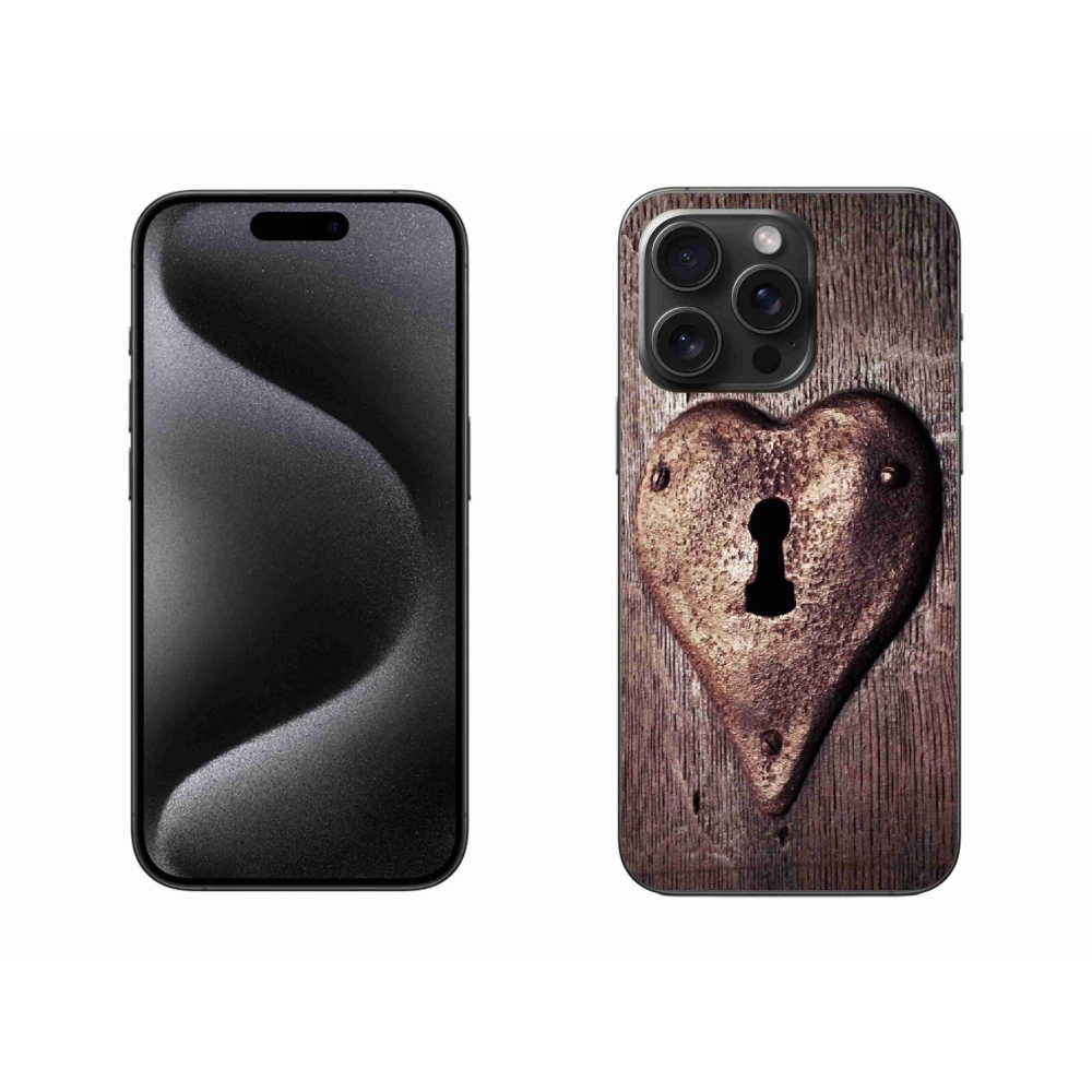 Gelový kryt mmCase na iPhone 15 Pro Max - zámek ve tvaru srdce