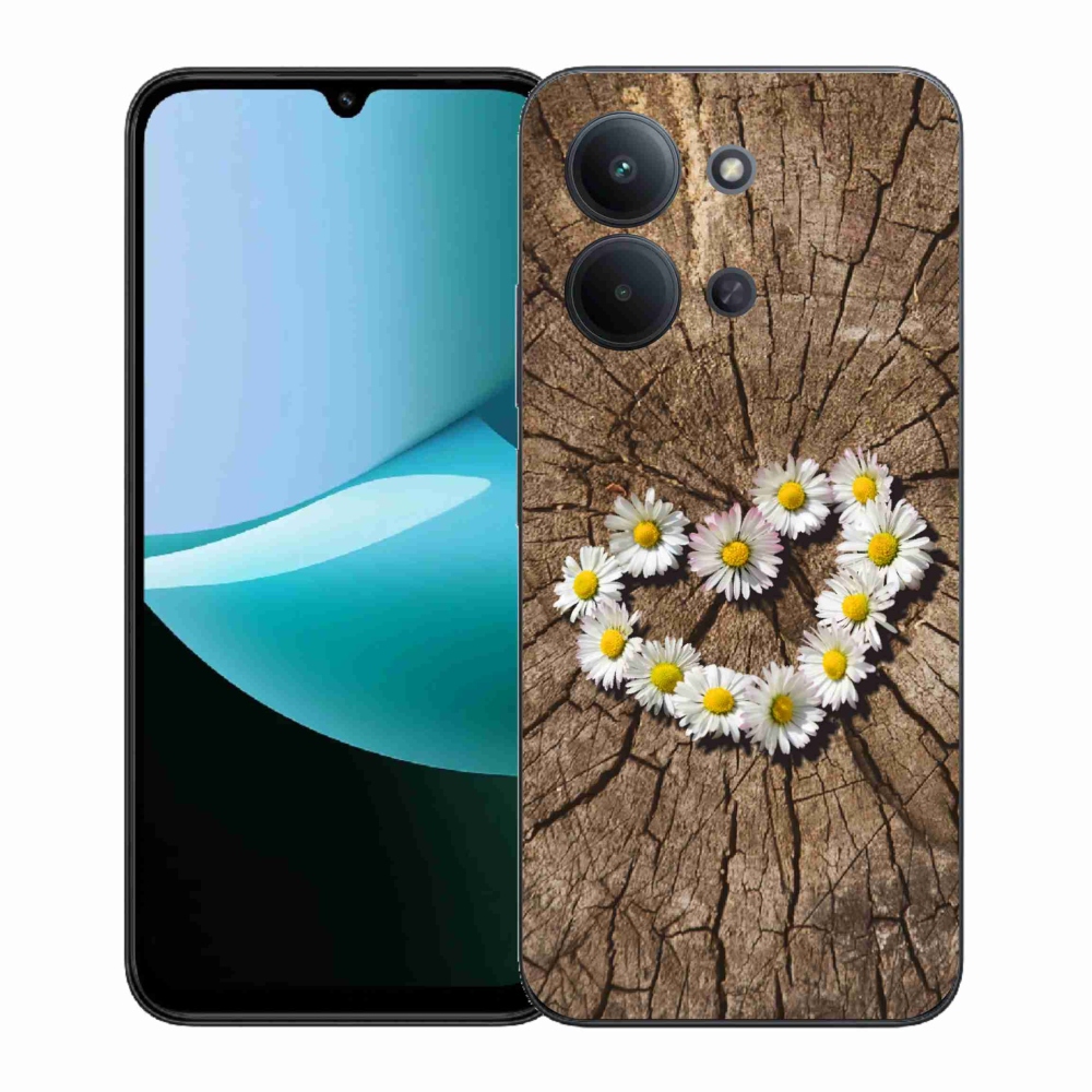 Gelový kryt mmCase na Xiaomi Redmi 15C 4G (171mm)/Poco C85 4G (171mm) - srdce z kopretin
