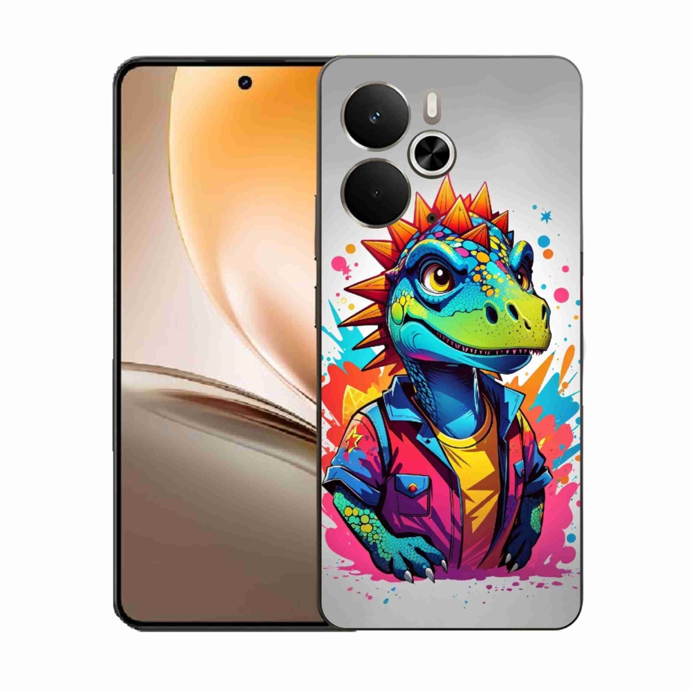 Gelový kryt mmCase na Realme 14 5G - barevný dinosaurus