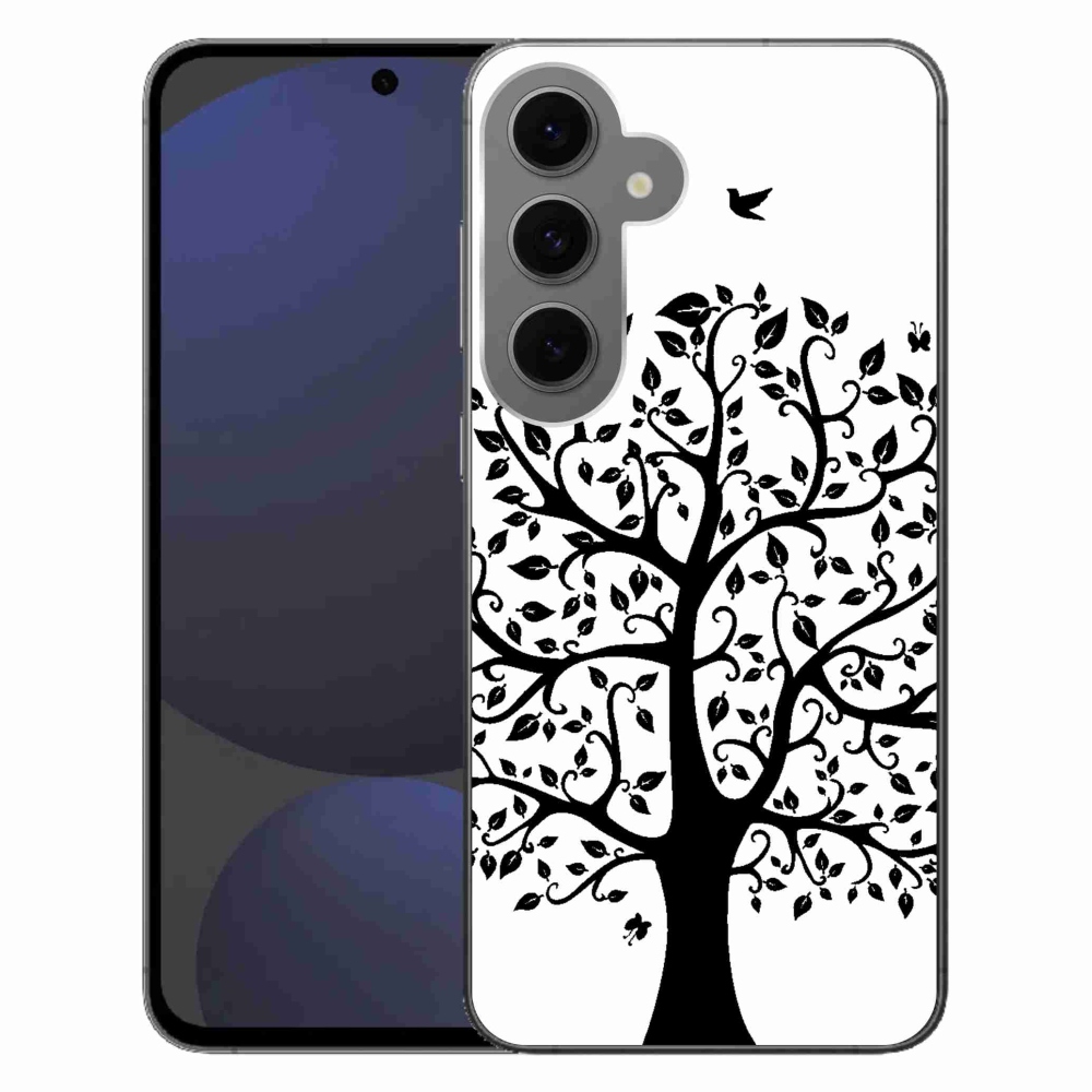 Gelový kryt mmCase na Samsung Galaxy S24 FE - černobílý strom