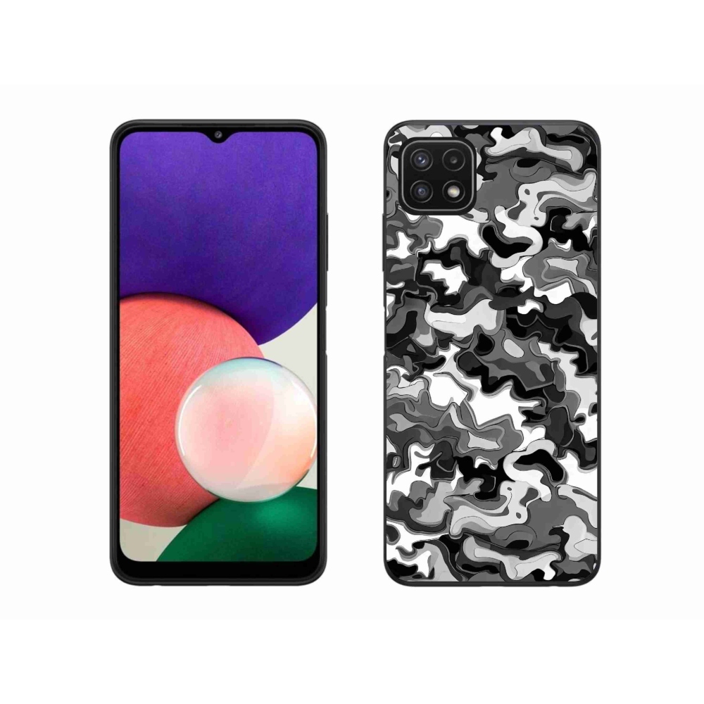 Gelový kryt mmCase na Samsung Galaxy A22 5G - maskáčový vzor 3