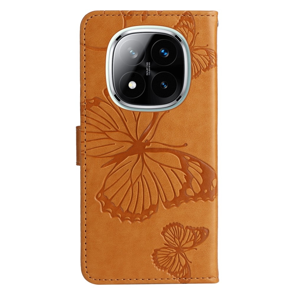 Big Butterfly knížkové pouzdro na Xiaomi Redmi Note 14 Pro 5G/Poco X7 5G/Note 14 Pro+ 5G - žluté