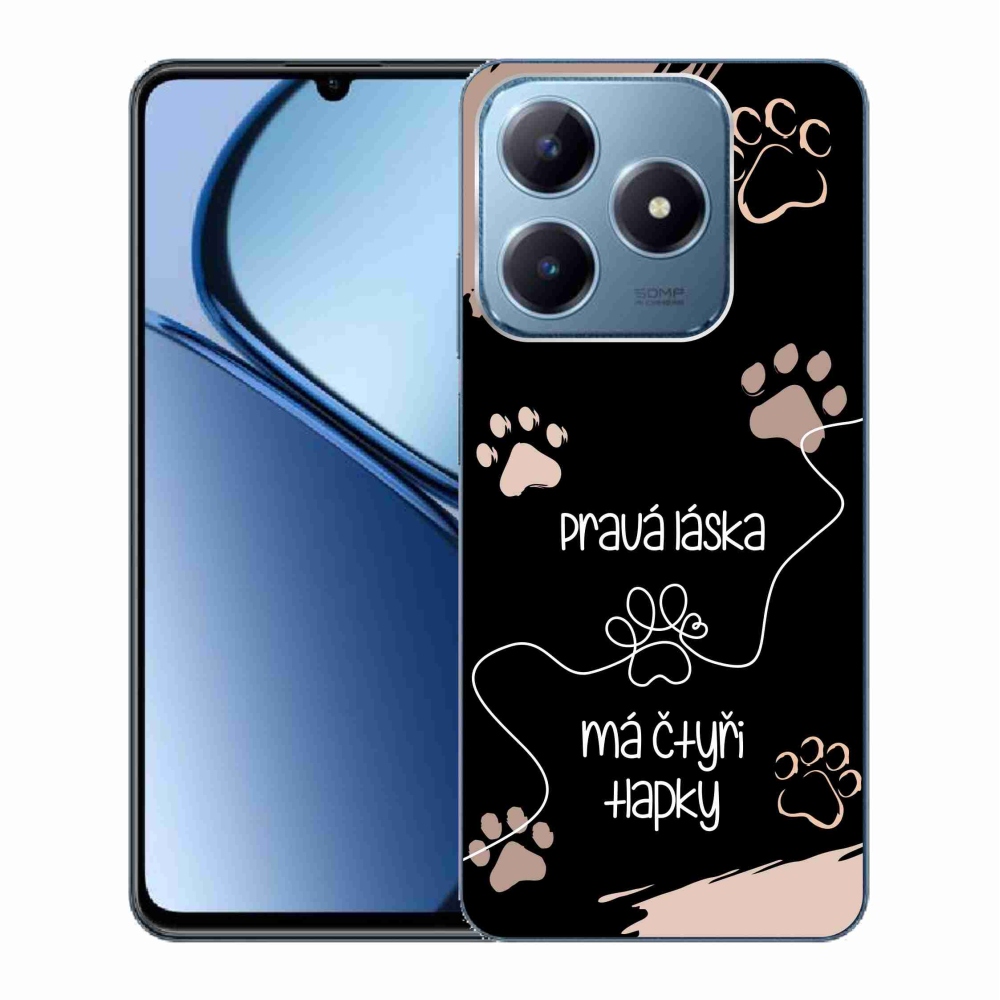 Gelový kryt mmCase na Realme C63 - psí motiv 1 černé pozadí