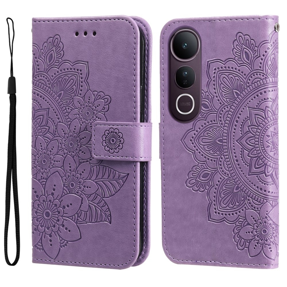 Mandala knížkové pouzdro na Vivo V50 Lite 4G/5G - fialové