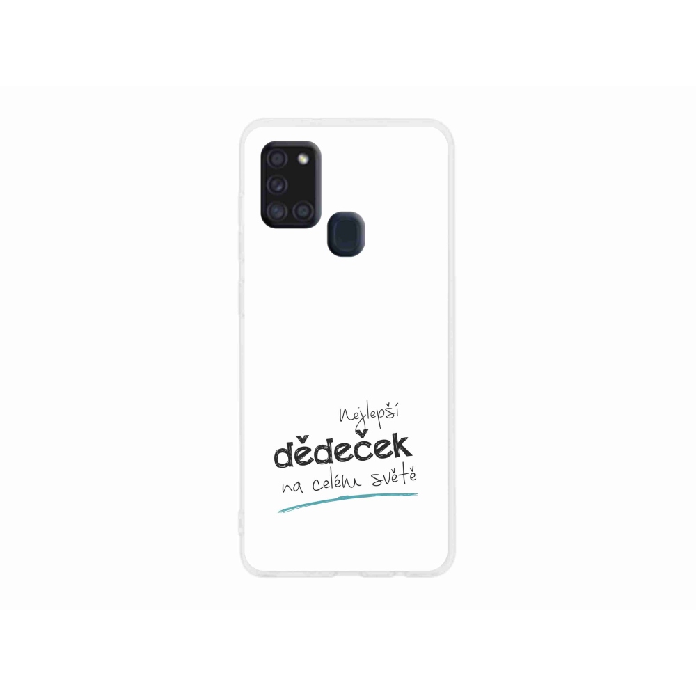 Gelový kryt mmCase na Samsung Galaxy A21s - nejlepší dědeček 3 bílé pozadí