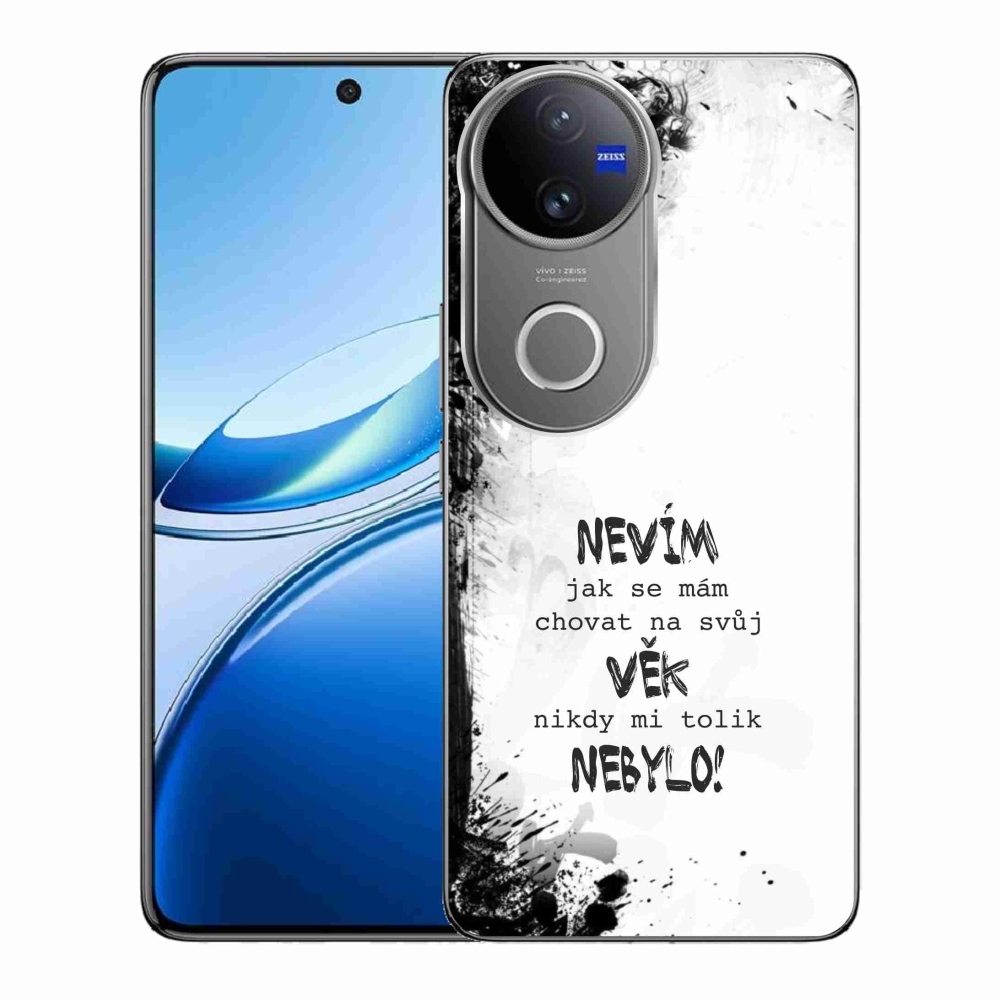 Gelový kryt mmCase na Vivo V50 5G - vtipný text 14 bílé pozadí