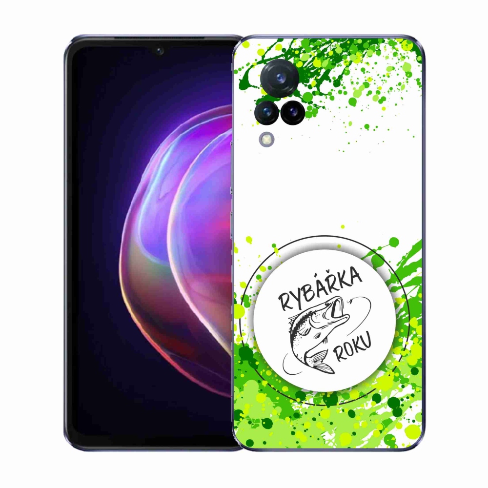 Gelový kryt mmCase na Vivo V21 4G/5G - rybářka roku bílé pozadí