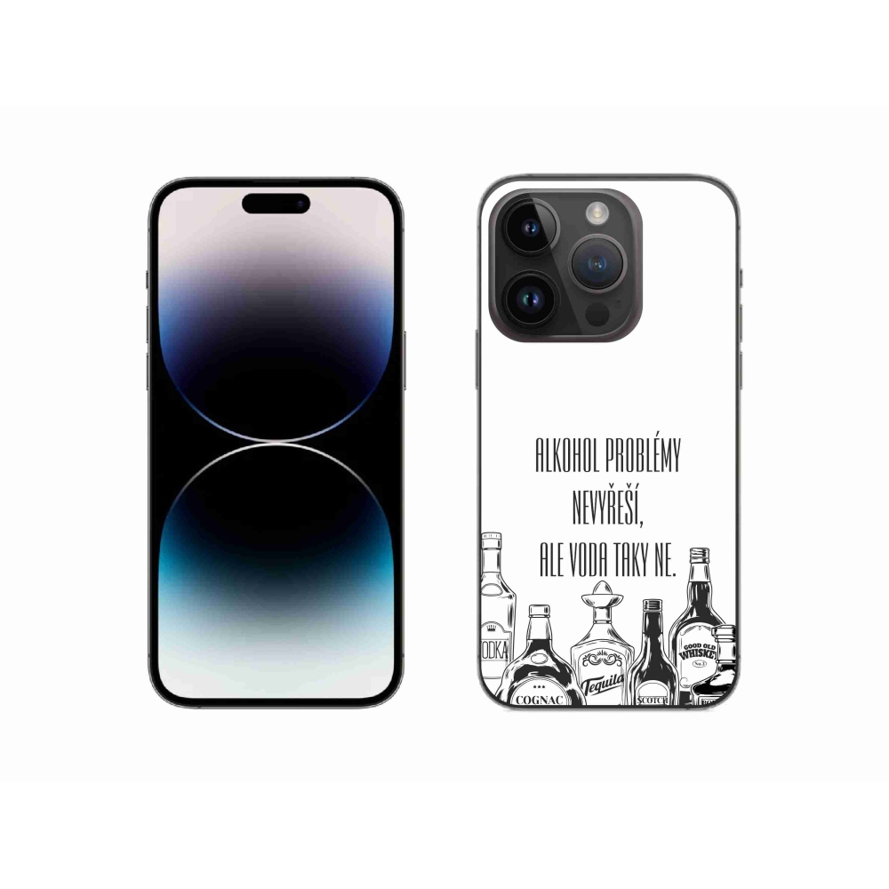 Gelový kryt mmCase na iPhone 14 Pro 6.1 - vtipný text bílé pozadí