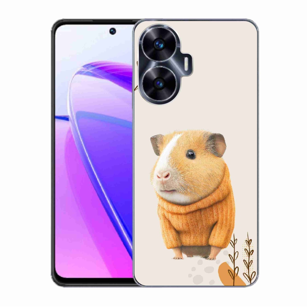 Gelový kryt mmCase na Realme C55 - morče ve svetru
