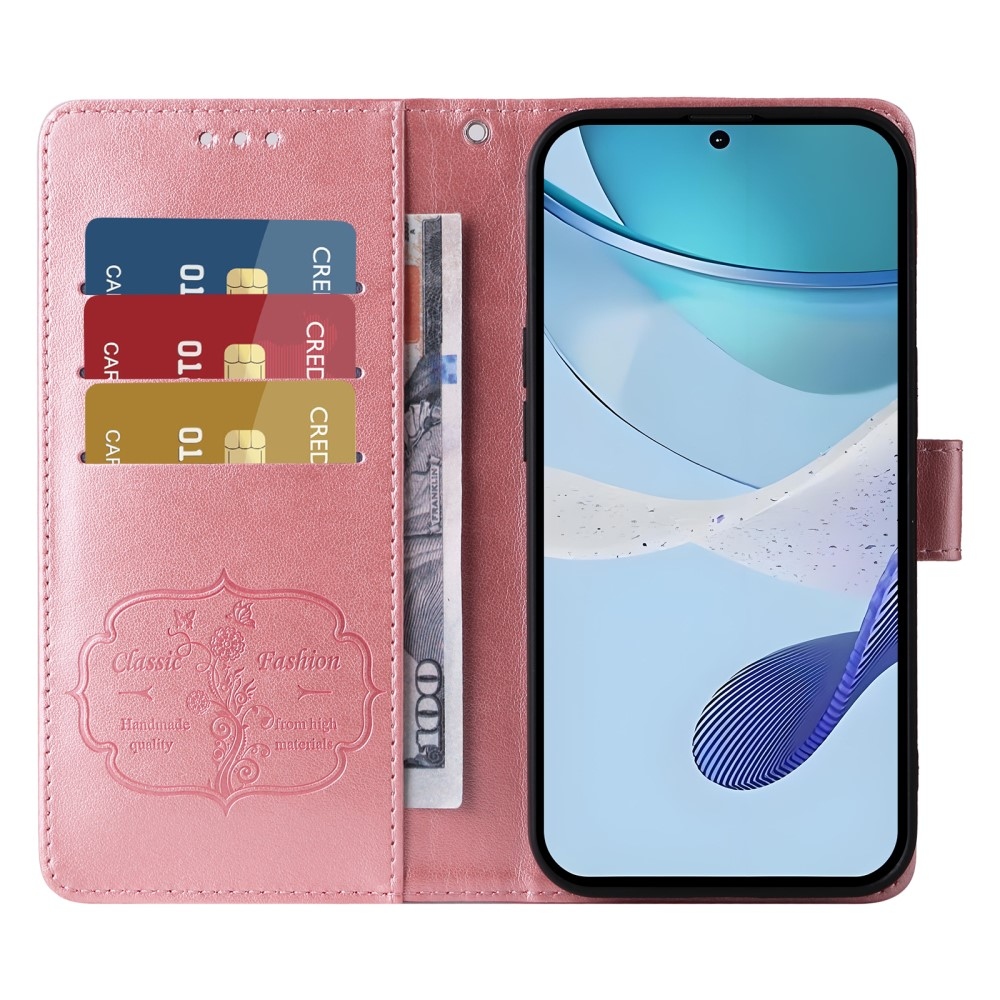 Flowery knížkové pouzdro na Realme 14x 5G/Realme C75 - růžové