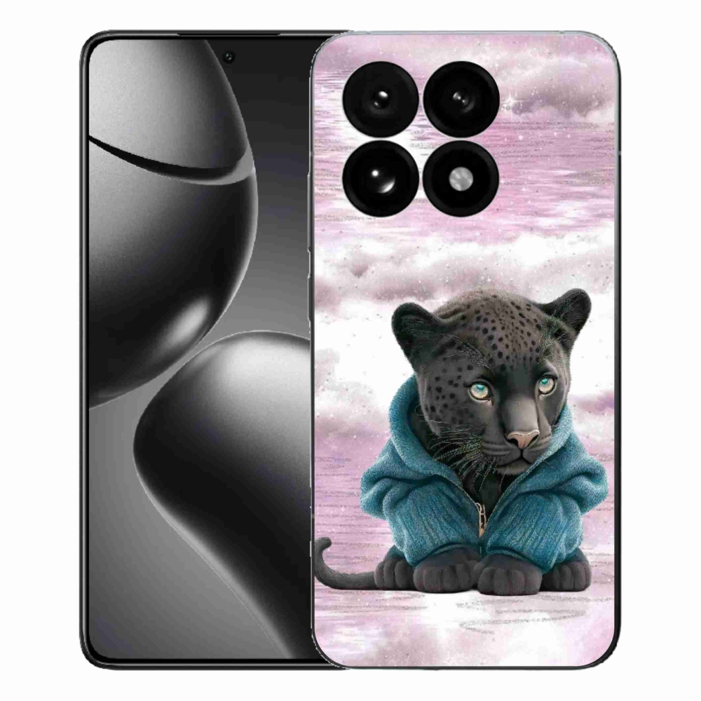 Gelový kryt mmCase na Xiaomi 15T - černý panter ve svetru