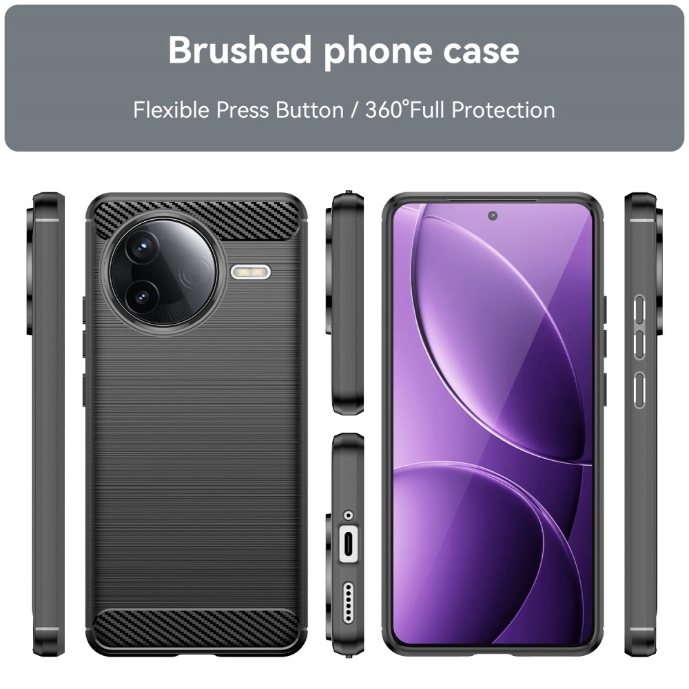 Carbon odolný gelový obal na Xiaomi Poco F7 Pro - černý