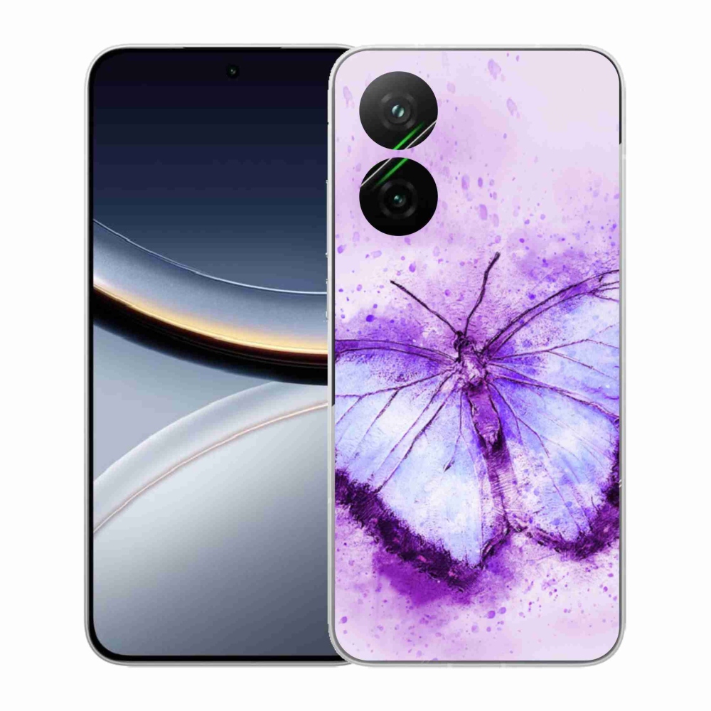 Gelový kryt mmCase na Xiaomi Poco F7 5G - fialový motýl