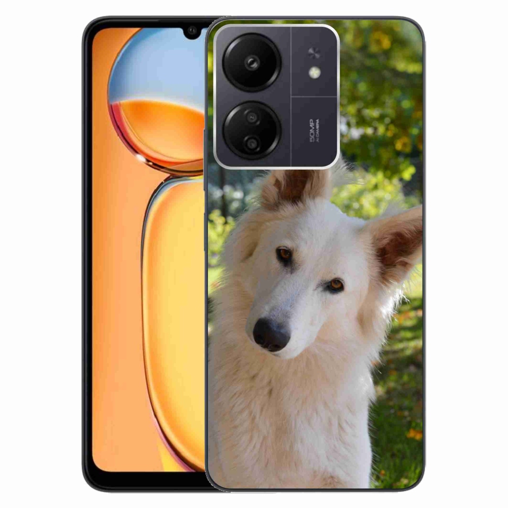 Gelový kryt mmCase na Xiaomi Poco C65/Redmi 13C - bílý švýcarský ovčák 1