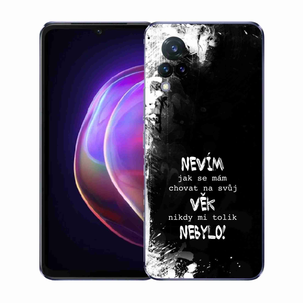 Gelový kryt mmCase na Vivo V21 4G/5G - vtipný text 14 černé pozadí