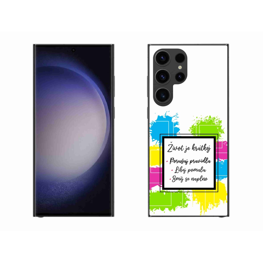 Gelový kryt mmCase na Samsung Galaxy S23 Ultra 5G - citát 5 bílé pozadí