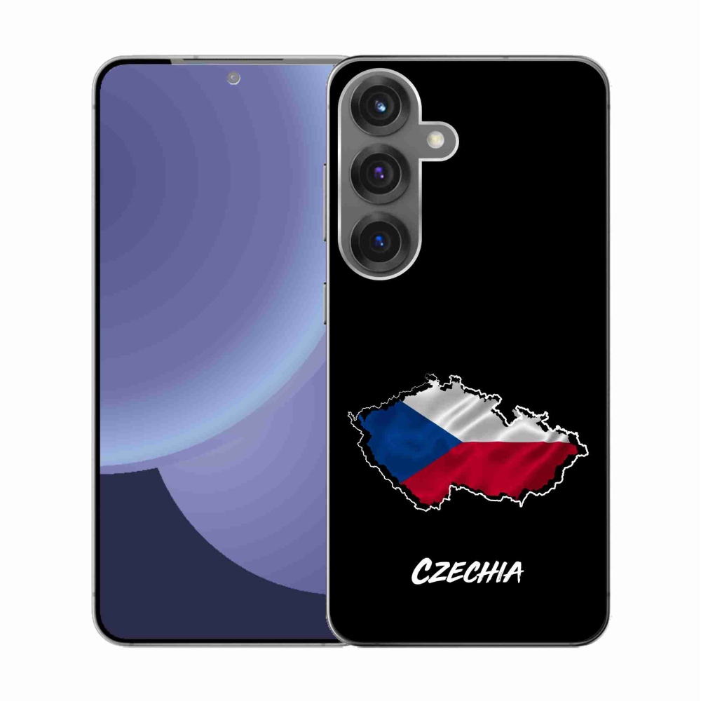 Gelový kryt mmCase na Samsung Galaxy S25 - Czechia černé pozadí