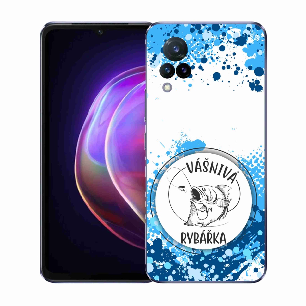 Gelový kryt mmCase na Vivo V21 4G/5G - vášnivá rybářka bílé pozadí